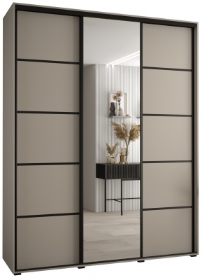 Šatní skříň Drahuška 5 200  (hloubka 60 cm) - Kašmír + černá