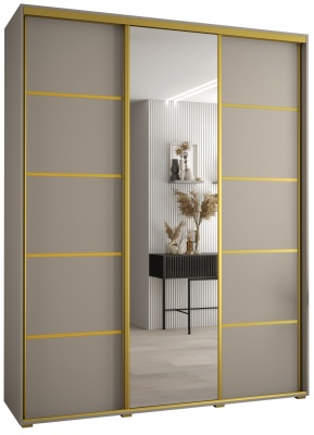 Šatní skříň Drahuška 5 200  (hloubka 60 cm) - Kašmír + zlatá