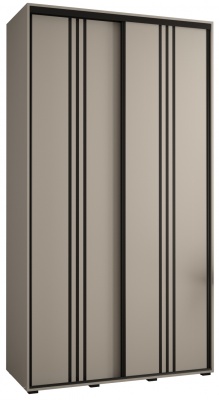 Šatní skříň Drahuška 6 130  (hloubka 60 cm) - Kašmír + černá