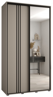 Šatní skříň Drahuška 7 130  (hloubka 60 cm) - Kašmír + černá