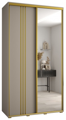 Šatní skříň Drahuška 7 130  (hloubka 60 cm) - Kašmír + zlatá