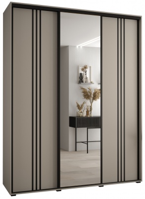Šatní skříň Drahuška 7 190  (hloubka 60 cm) - Kašmír + černá