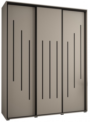 Šatní skříň Drahuška 8 190  (hloubka 60 cm) - Kašmír + černá