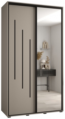 Šatní skříň Drahuška 9 130  (hloubka 60 cm) - Kašmír + černá