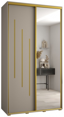 Šatní skříň Drahuška 9 130  (hloubka 60 cm) - Kašmír + zlatá