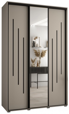 Šatní skříň Drahuška 9 150  (hloubka 60 cm) - Kašmír + černá