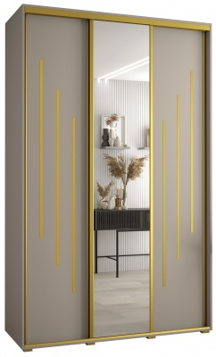 Šatní skříň Drahuška 9 150  (hloubka 60 cm) - Kašmír + zlatá