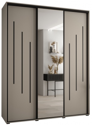 Šatní skříň Drahuška 9 200  (hloubka 60 cm) - Kašmír + černá