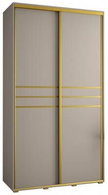 Šatní skříň Drahuška 10 140  (hloubka 60 cm) - Kašmír + zlatá