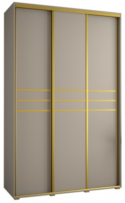 Šatní skříň Drahuška 10 150  (hloubka 60 cm) - Kašmír + zlatá