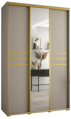 Šatní skříň Drahuška 11 150  (hloubka 60 cm) - Kašmír + zlatá