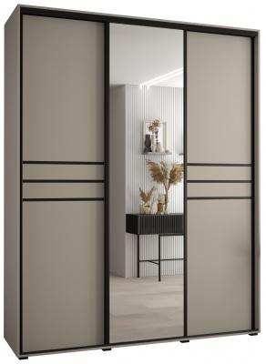 Šatní skříň Drahuška 11 200  (hloubka 60 cm) - Kašmír + černá