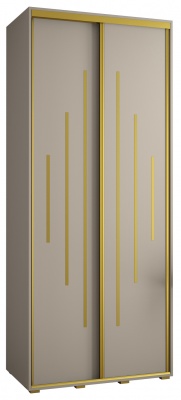 Šatní skříň Drahuška 12 100  (hloubka 60 cm) - Kašmír + zlatá