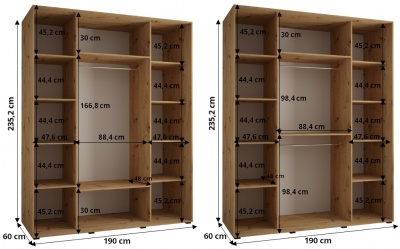 Šatní skříň Drahuška 13 190  (hloubka 60 cm) - Kašmír + stříbrná