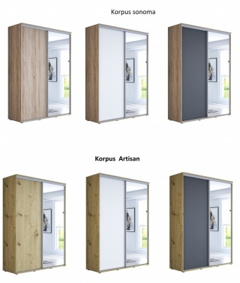 Šatní skříň Zuza 1- šířka 150 cm, výška 242 cm, hloubka 45 cm