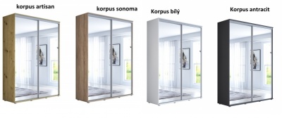 Šatní skříň Zuza 2 - šířka 110 cm, výška 242 cm, hloubka 45 cm