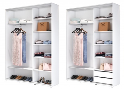 Šatní skříň Zuza 1 Alu - šířka 140 cm, výška 242 cm, hloubka 45 cm