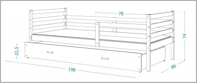 Postel pro 2 děti Jacek P2 MDF 190x80