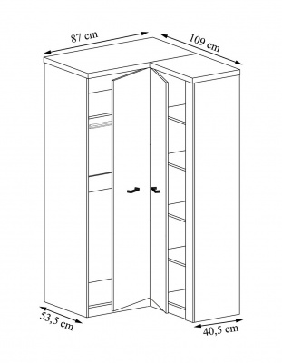 Skříň rohová Natural N-14
