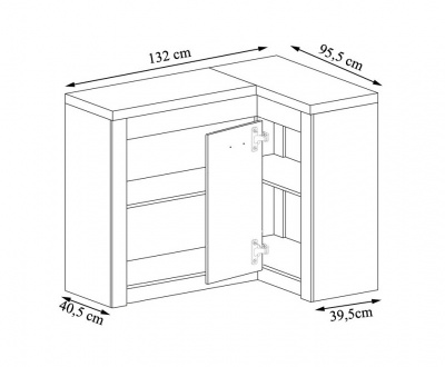Komoda rohová Natural N-15