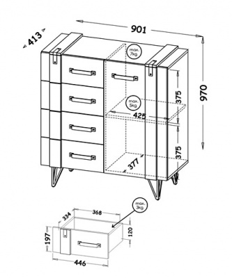 Komoda Lofter LO6