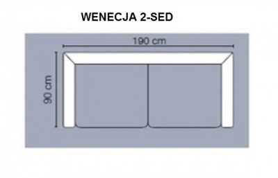 Pohovka Wenecja 2-sed bez rozkladu, bez úl. prostoru