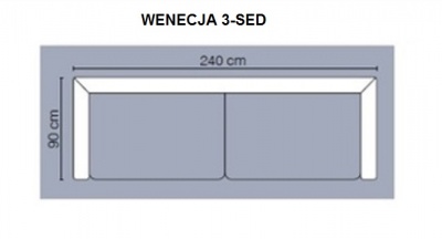 Pohovka Wenecja 3-sed bez rozkladu, bez úl. prostoru