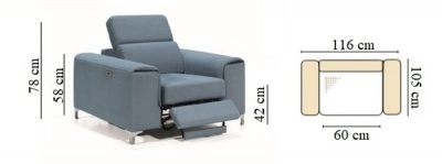 Relaxační křeslo Genova 60BL+BP