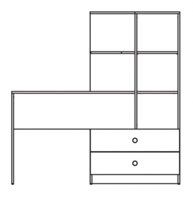 Psací stůl s regálem NERO LESK 11