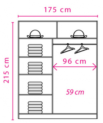 Skříň Effect EF-2-175 cm