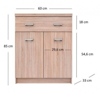 Komoda Top mix 2D1S-60 sonoma