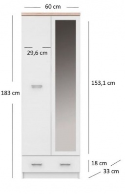 Zrcadlová skříň Top mix 2D1S-60