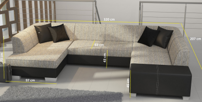 Rohová sedací souprava Havana - Soro 34/ecokůže Soft 17