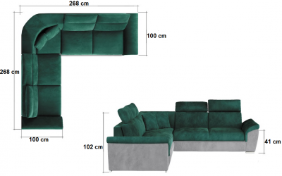 Rohová sedací souprava Federico - Sawana 14/ecokůže Soft 11