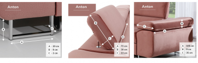 Rohová sedací souprava Anton - Sawana 14/eco kůže Soft 11