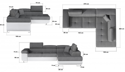 Rohová sedací souprava Anton - Sawana 14/eco kůže Soft 11