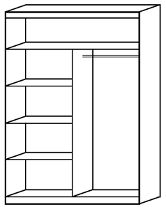Skříň Fado 150 cm se zrcadlem