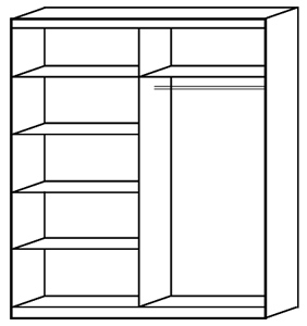Skříň Fado 180 cm se zrcadlem