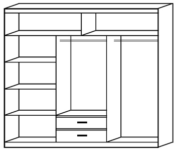 Skříň Fado 235 cm se zrcadlem
