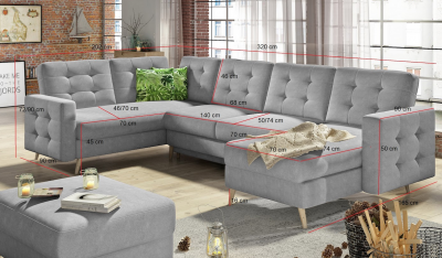 Rohová sedací souprava Asgard U-eco kůže Soft 33