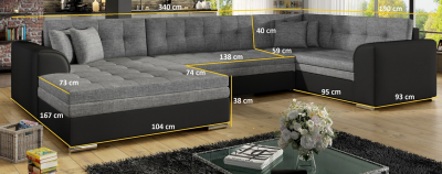Rohová sedací souprava Damario-Berlin 3/eco kůže Soft 33