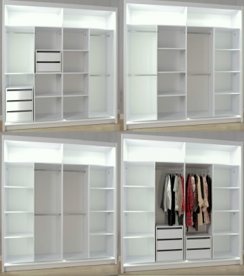 Skříň Lux 203 cm - 1 zrcadlo
