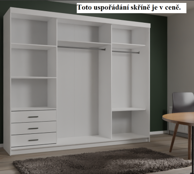 Skříň Lux 250 cm - 1 zrcadlo