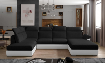 Rohová sedací souprava Evanell - Sawana 14/ecokůže Soft 17