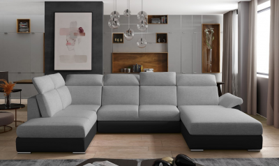 Rohová sedací souprava Evanell - Sawana 21/ecokůže Soft 17