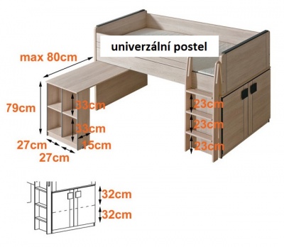 Zvýšená postel Gumi G15