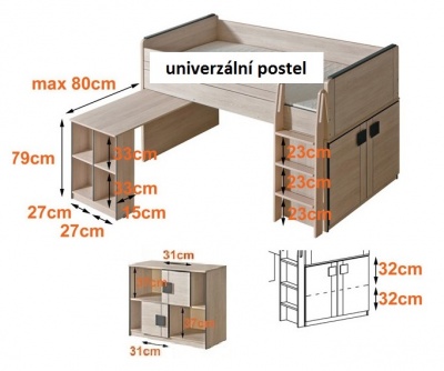 Zvýšená postel Gumi G19