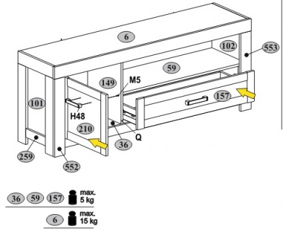 TV stolek 1d1s Moritz
