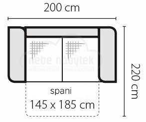 Pohovka Dubai 3F - trojsed rozkládací s úložným prostorem