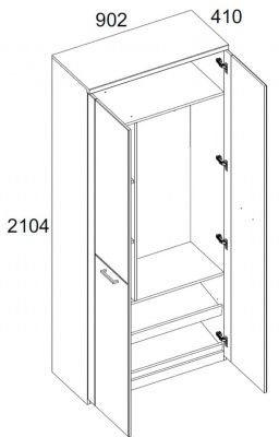Skříň se zrcadlem 2d Doorset